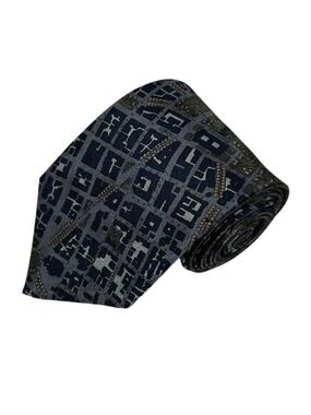 Civitas Josh Bach Olive Green Black Washington DC Map Silk Tie